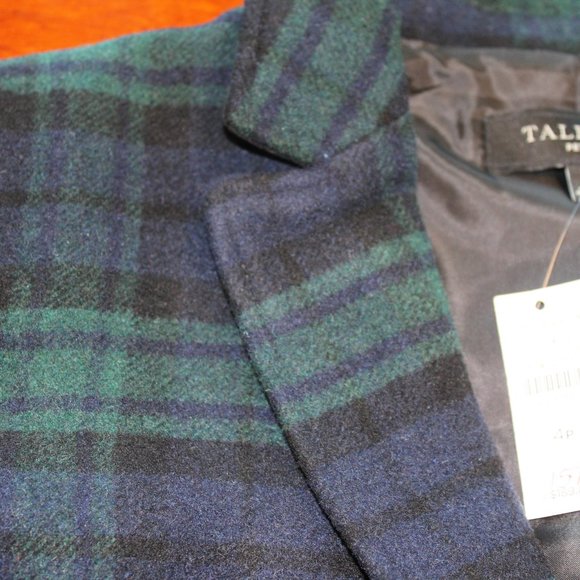 NWT Tablots Brushed Wool Blue Plaid Double Breasted Blazer, 4P - Picture 7 of 9